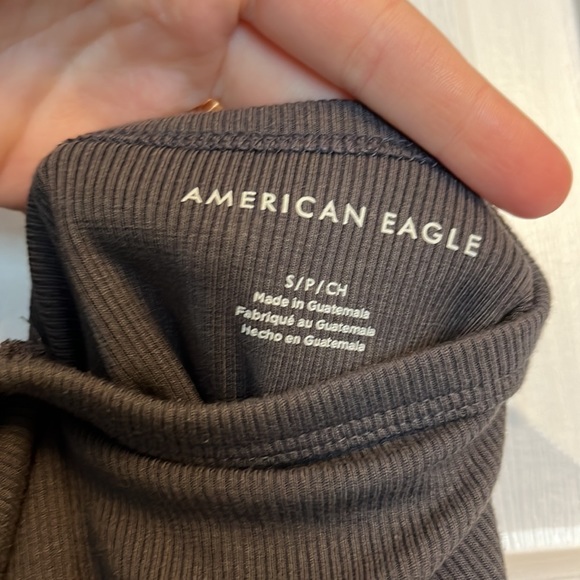 American Eagle grey tie back ribbed halter top - Picture 3 of 3